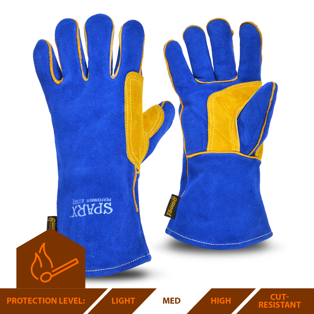 Medium weight hot work and grilling gloves