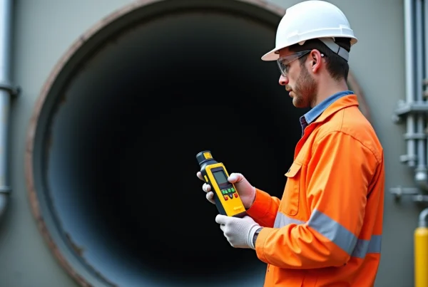 Worker Use Portable Gas Monitors Before Entering Confined Spaces
