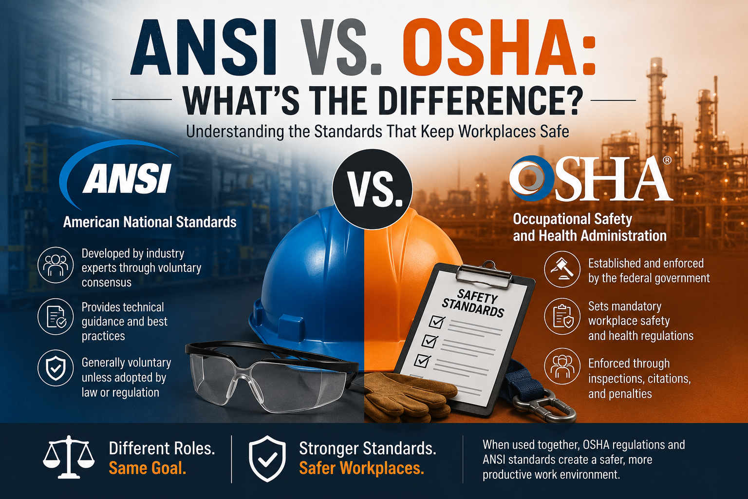 Safety Standards ANSI vs OSHA